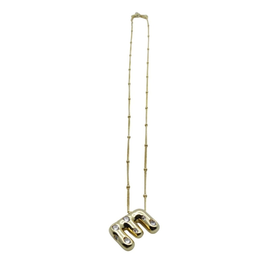 Kendra Scott Necklace Initial E 14K Gold Crystal Rhinestone Letter Monogram